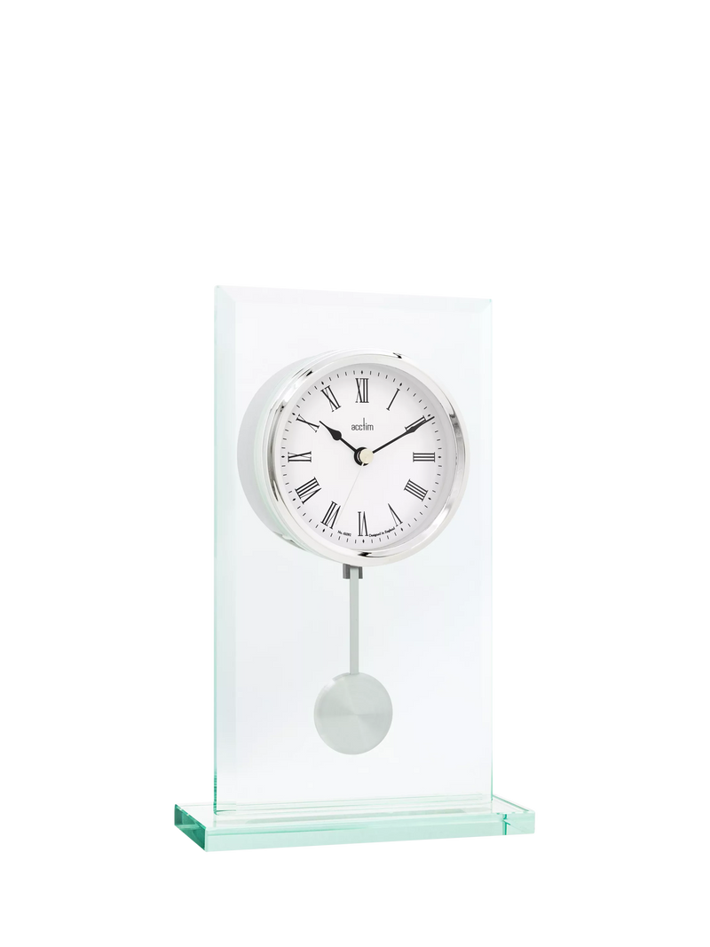 Acctim La Collina mantel clock Roman numerals 22cm glass, imported from the UK