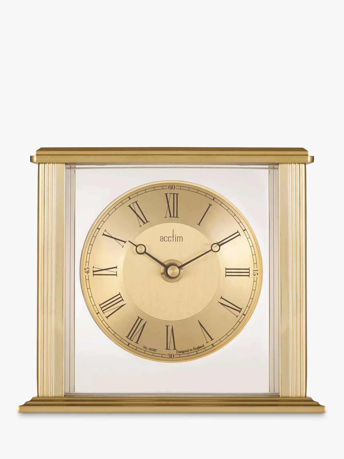 Acctim Gayhurst Roman numeral mantel clock gold, imported from the UK
