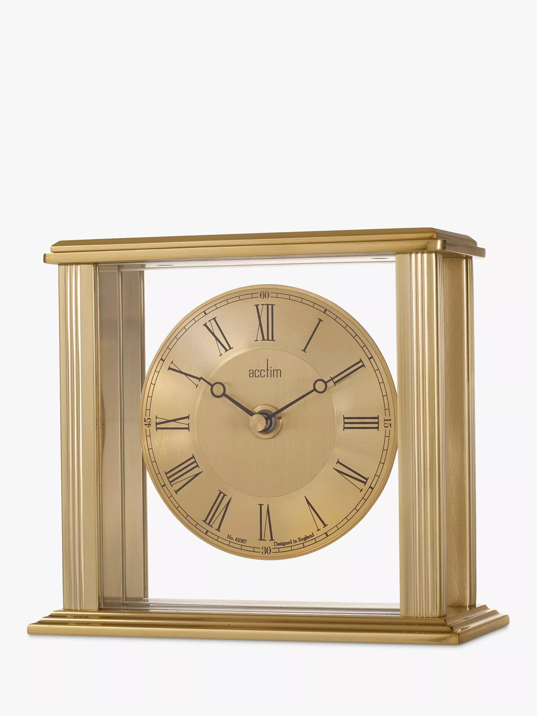 Acctim Gayhurst Roman numeral mantel clock gold, imported from the UK