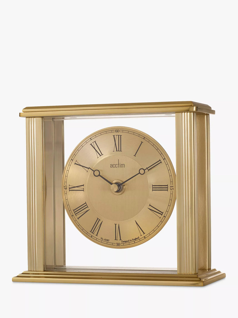 Acctim Gayhurst Roman numeral mantel clock gold, imported from the UK