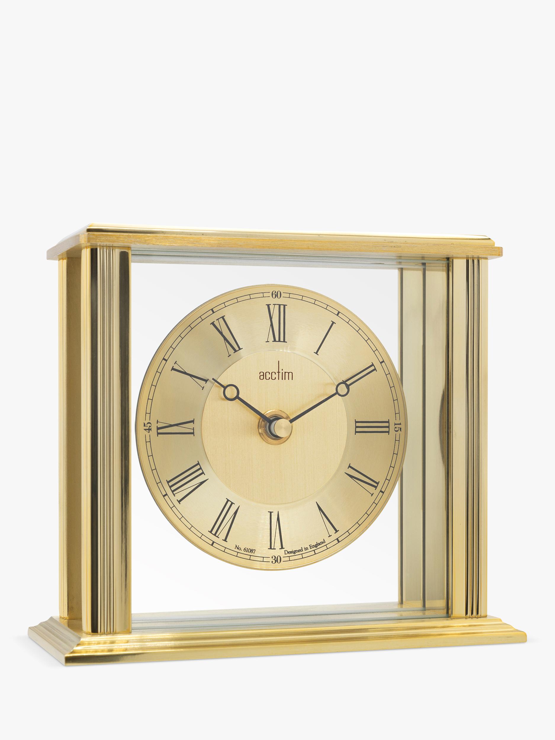 Acctim Gayhurst Roman numeral mantel clock gold, imported from the UK