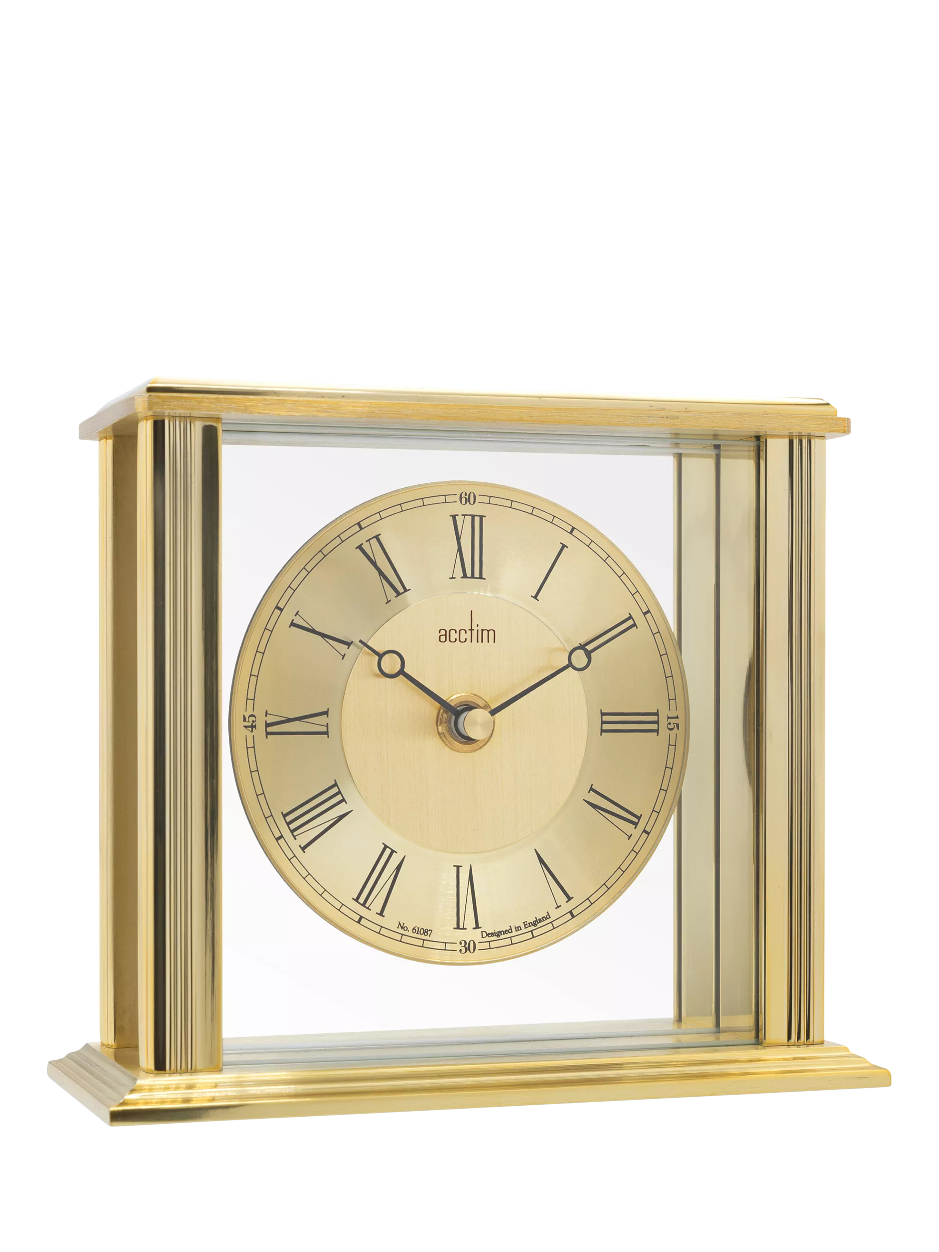 Acctim Gayhurst Roman numeral mantel clock gold, imported from the UK