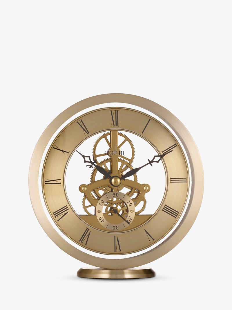 Acctim skeleton mantel carriage clock in gold, 13cm - British product
