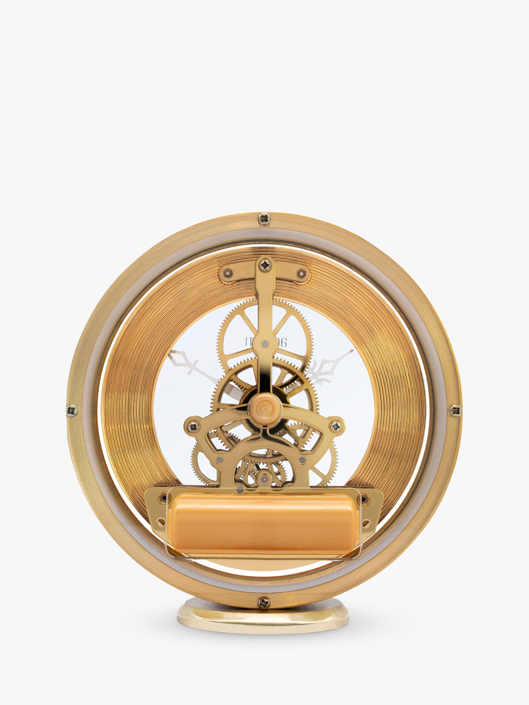 Acctim skeleton mantel carriage clock in gold, 13cm - British product