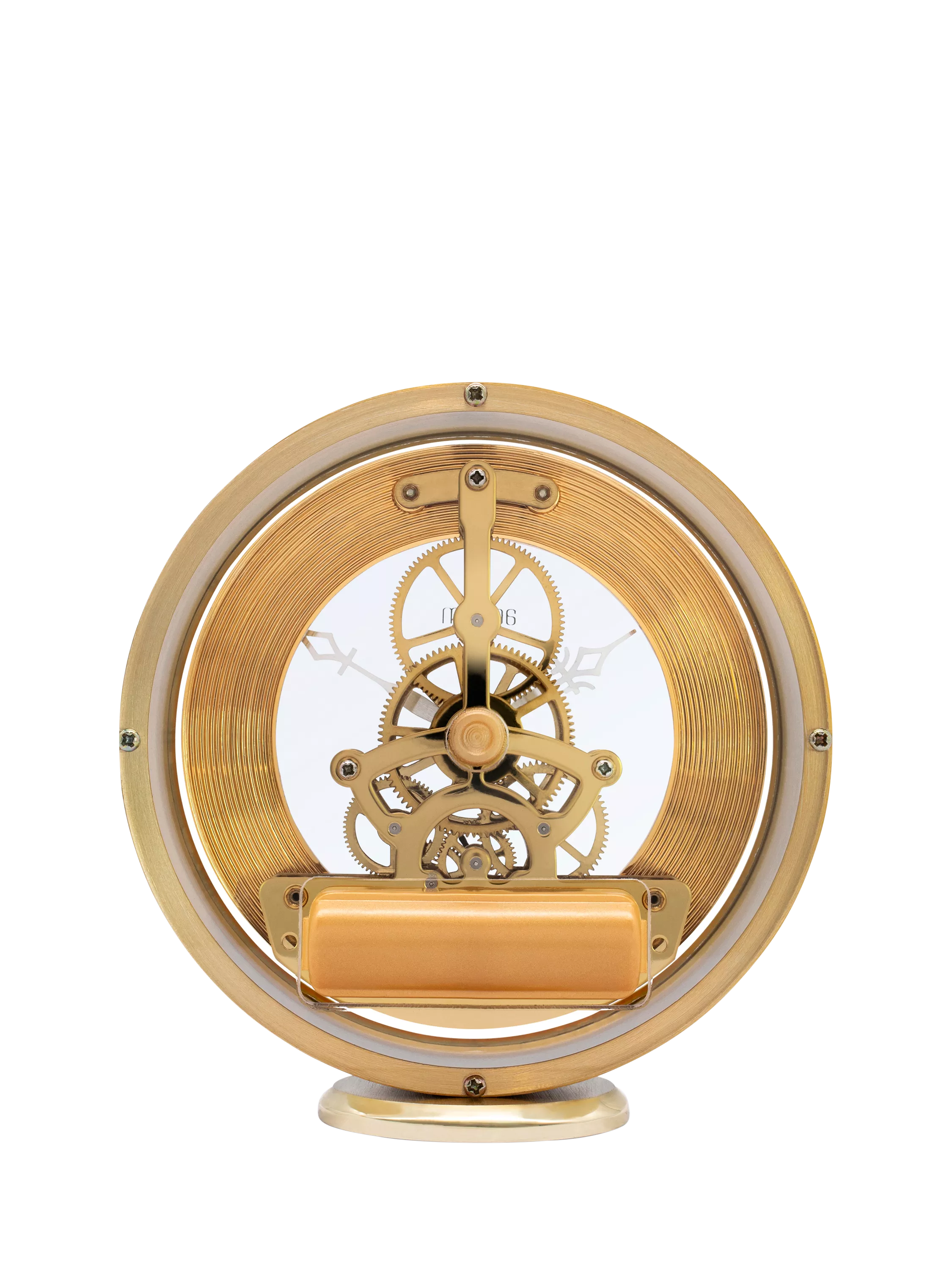 Acctim skeleton mantel carriage clock in gold, 13cm - British product