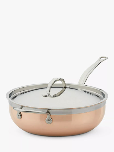 John Lewis Hestan CopperBond Stainless Steel Essential Chef's Pan & Lid 28cm- Buy online at McGrocer