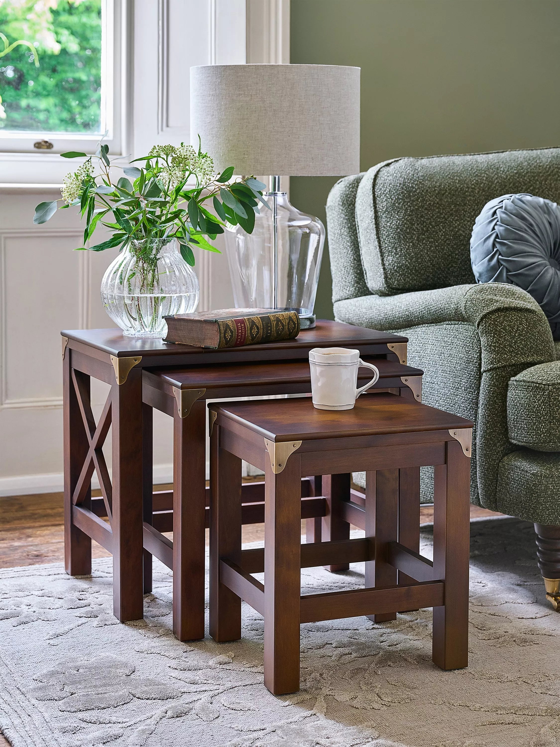 Laura Ashley nest of side tables dark chestnut (British brand)