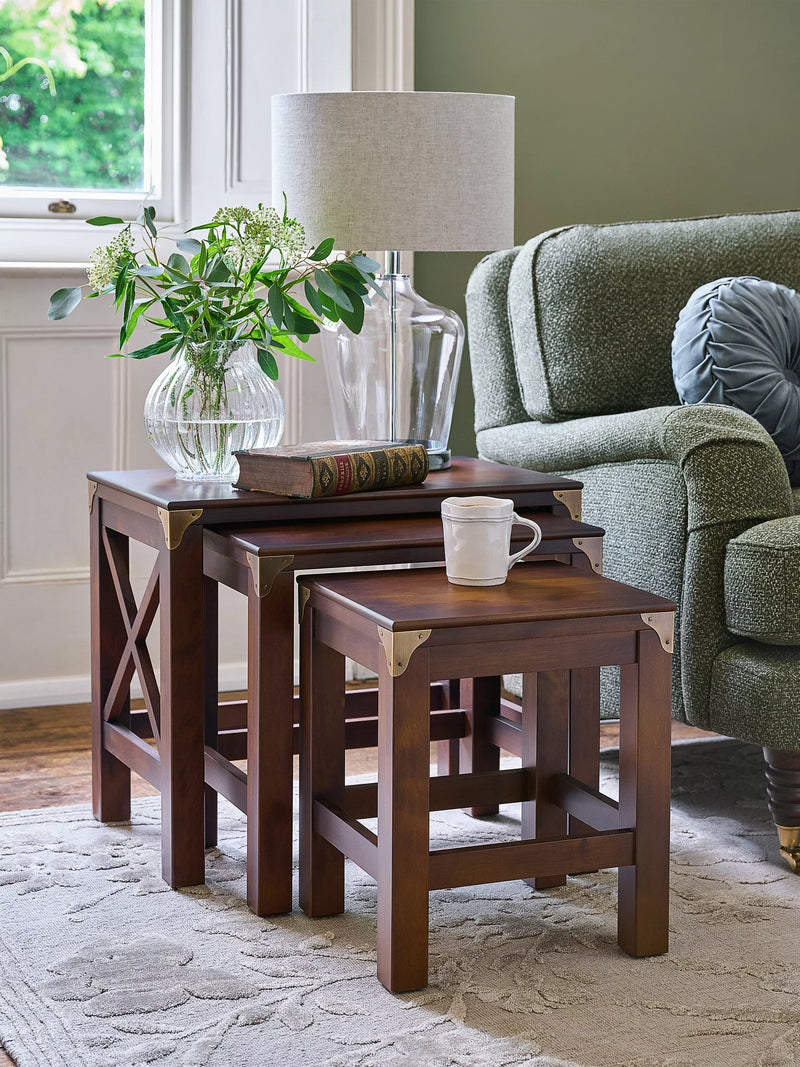 Laura Ashley nest of side tables dark chestnut (British brand)