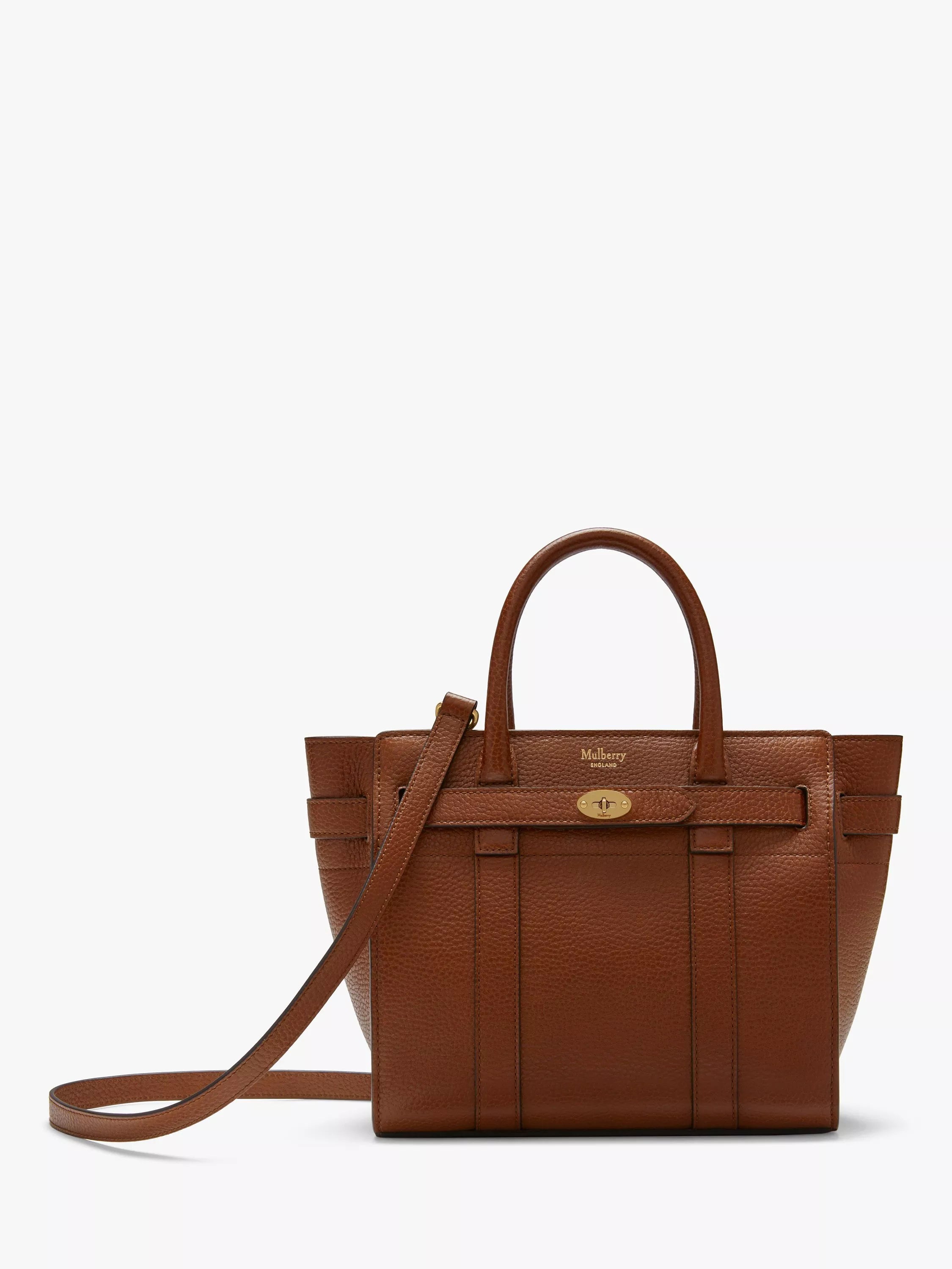 Mulberry Mini Bayswater Zipped Classic Grain Leather Tote Bag