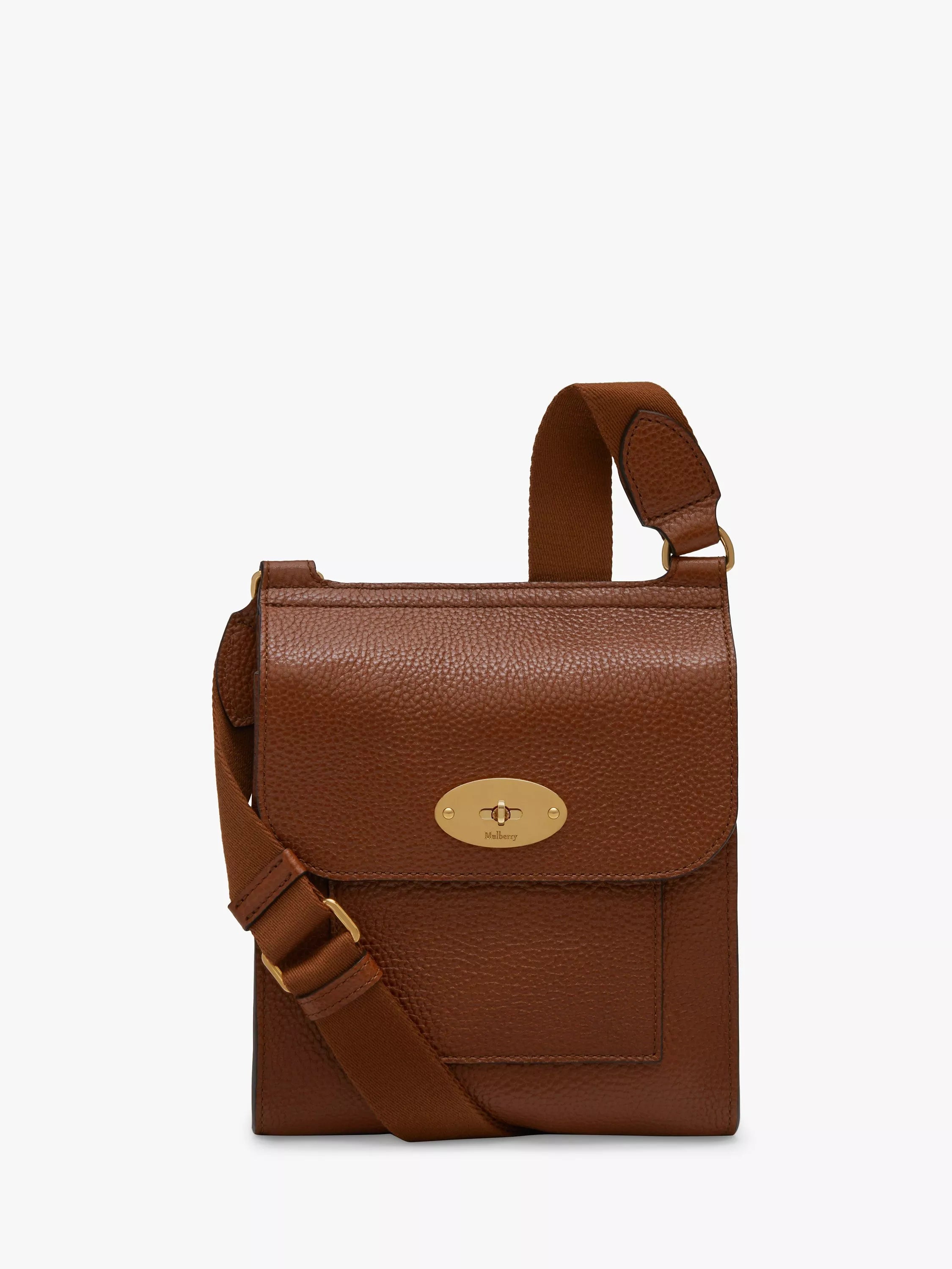 Petit Sac Bandoulière en Cuir Grain Classique Antony de Mulberry