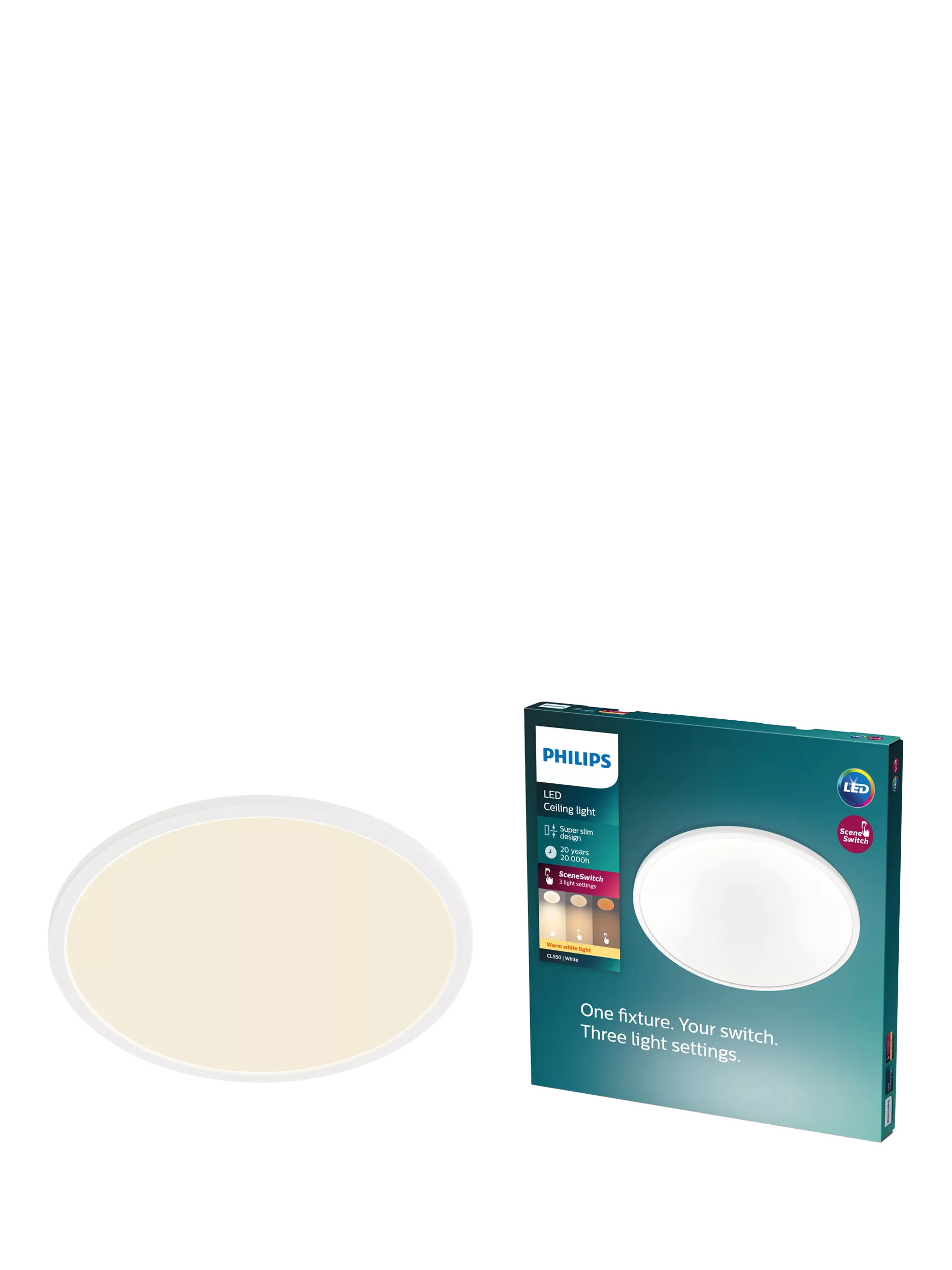 Philips Superslim CL550 flush ceiling light 25cm - British product
