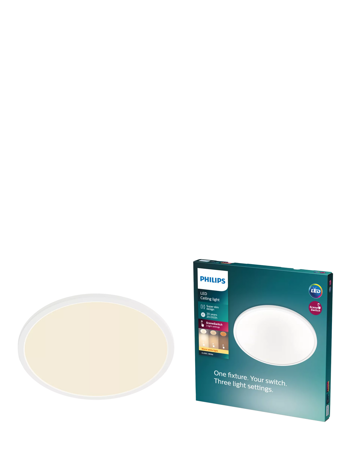 Philips Superslim CL550 flush ceiling light 25cm - British product