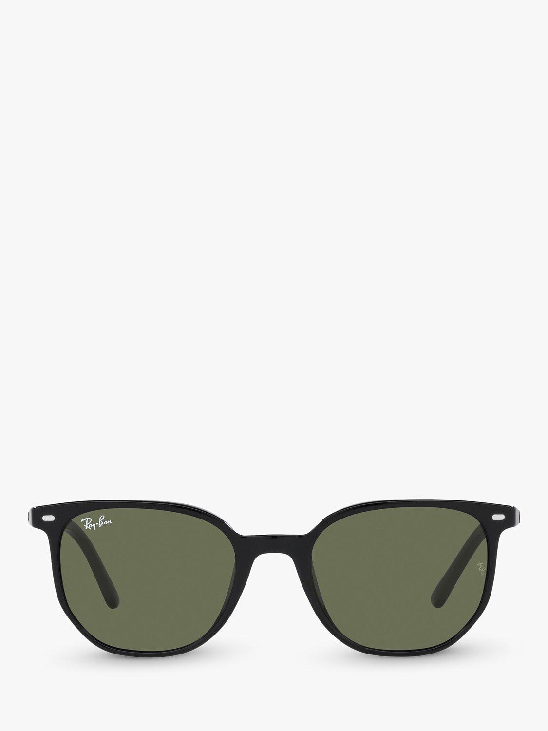 Ray-Ban Elliot round sunglasses black frame green glass lenses (British brand)