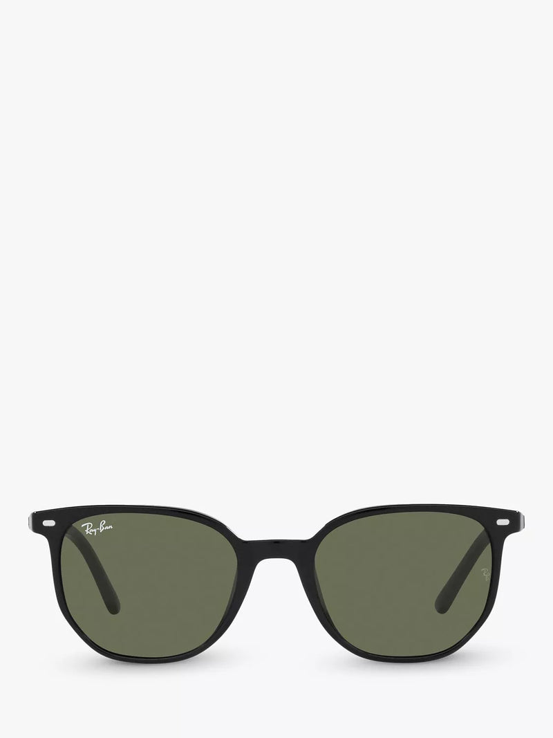 Ray-Ban Elliot round sunglasses black frame green glass lenses (British brand)
