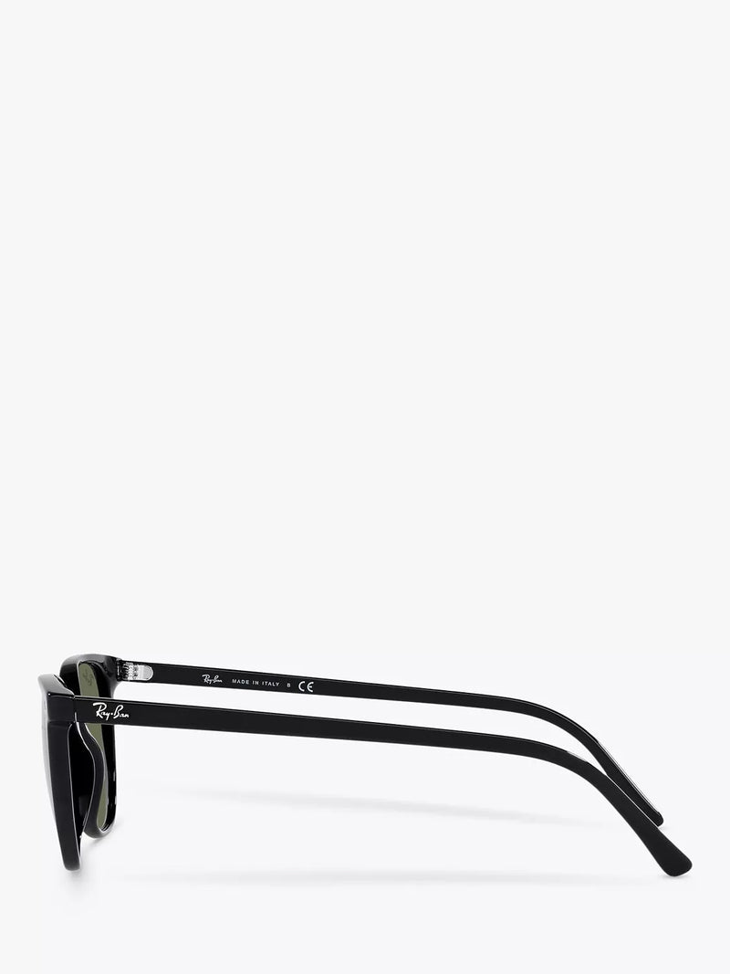 Ray-Ban Elliot round sunglasses black frame green glass lenses (British brand)
