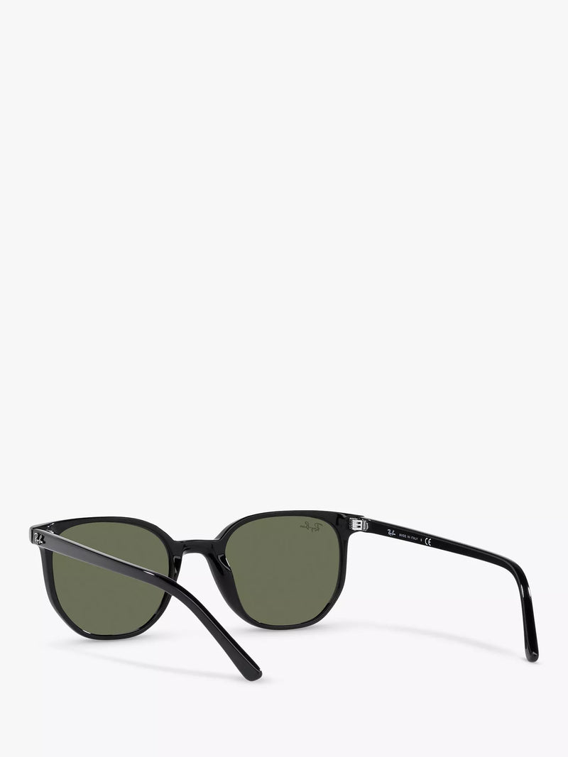 Ray-Ban Elliot round sunglasses black frame green glass lenses (British brand)
