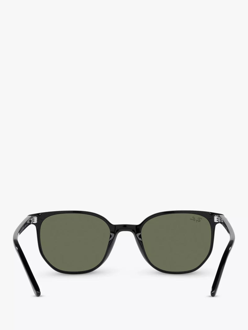 Ray-Ban Elliot round sunglasses black frame green glass lenses (British brand)