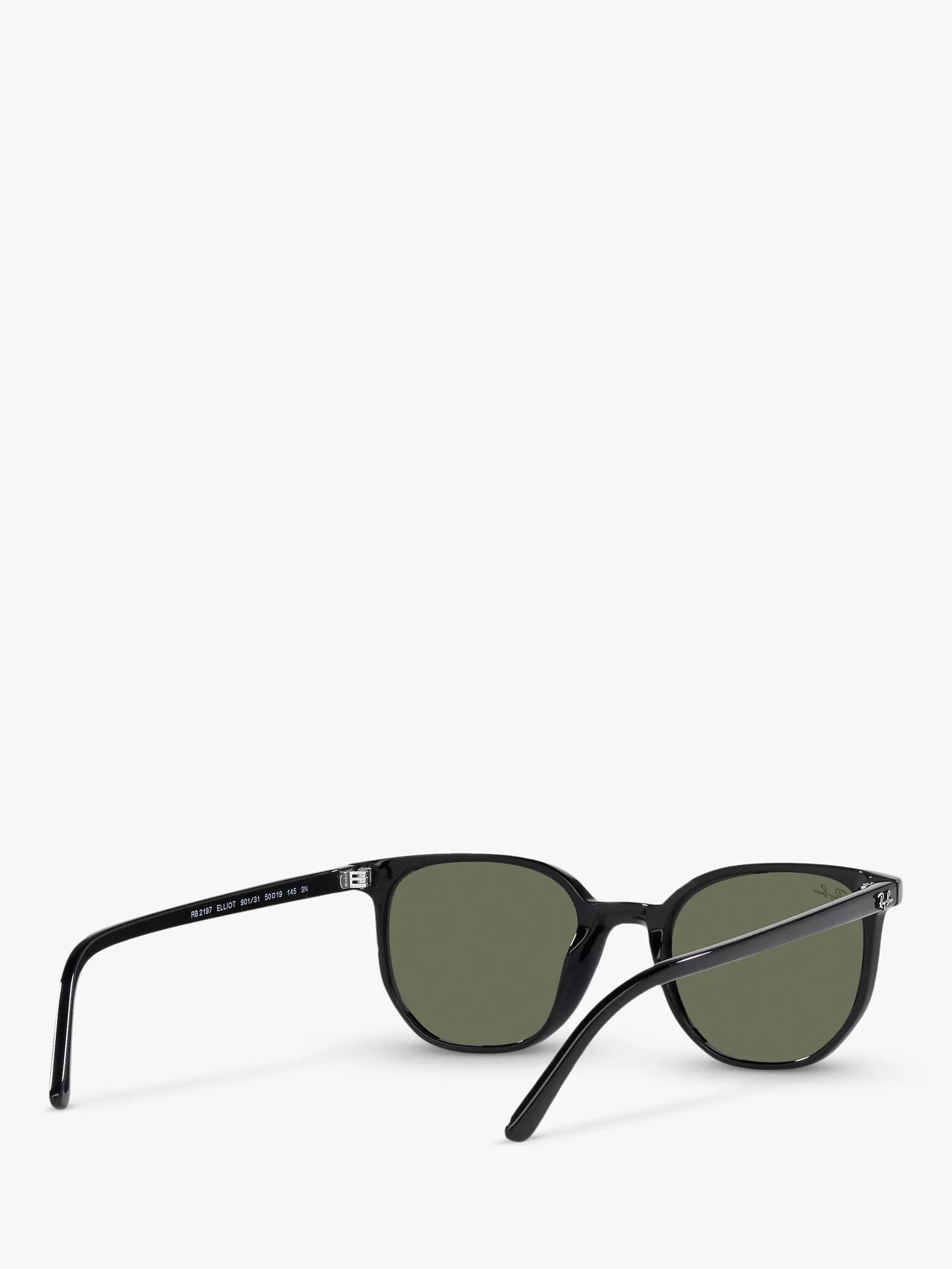 Ray-Ban Elliot round sunglasses black frame green glass lenses (British brand)