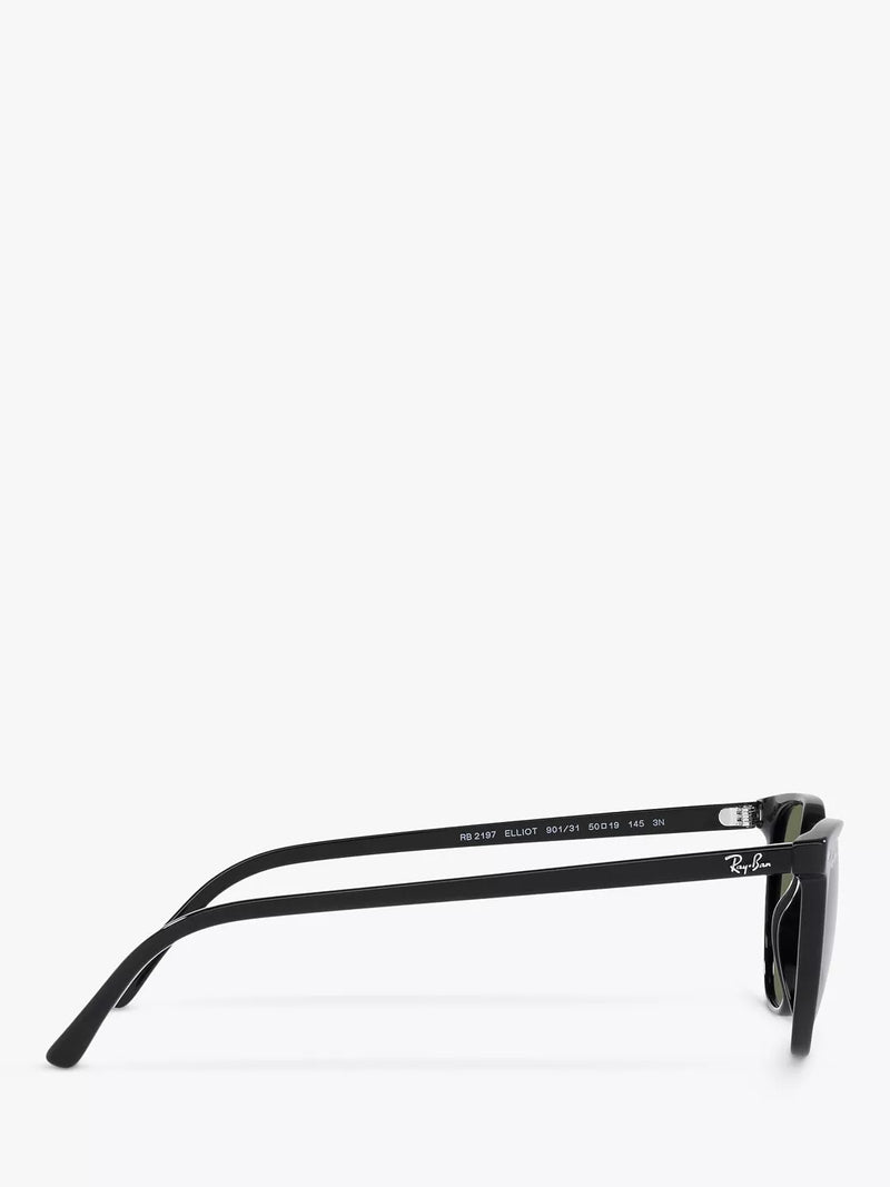 Ray-Ban Elliot round sunglasses black frame green glass lenses (British brand)