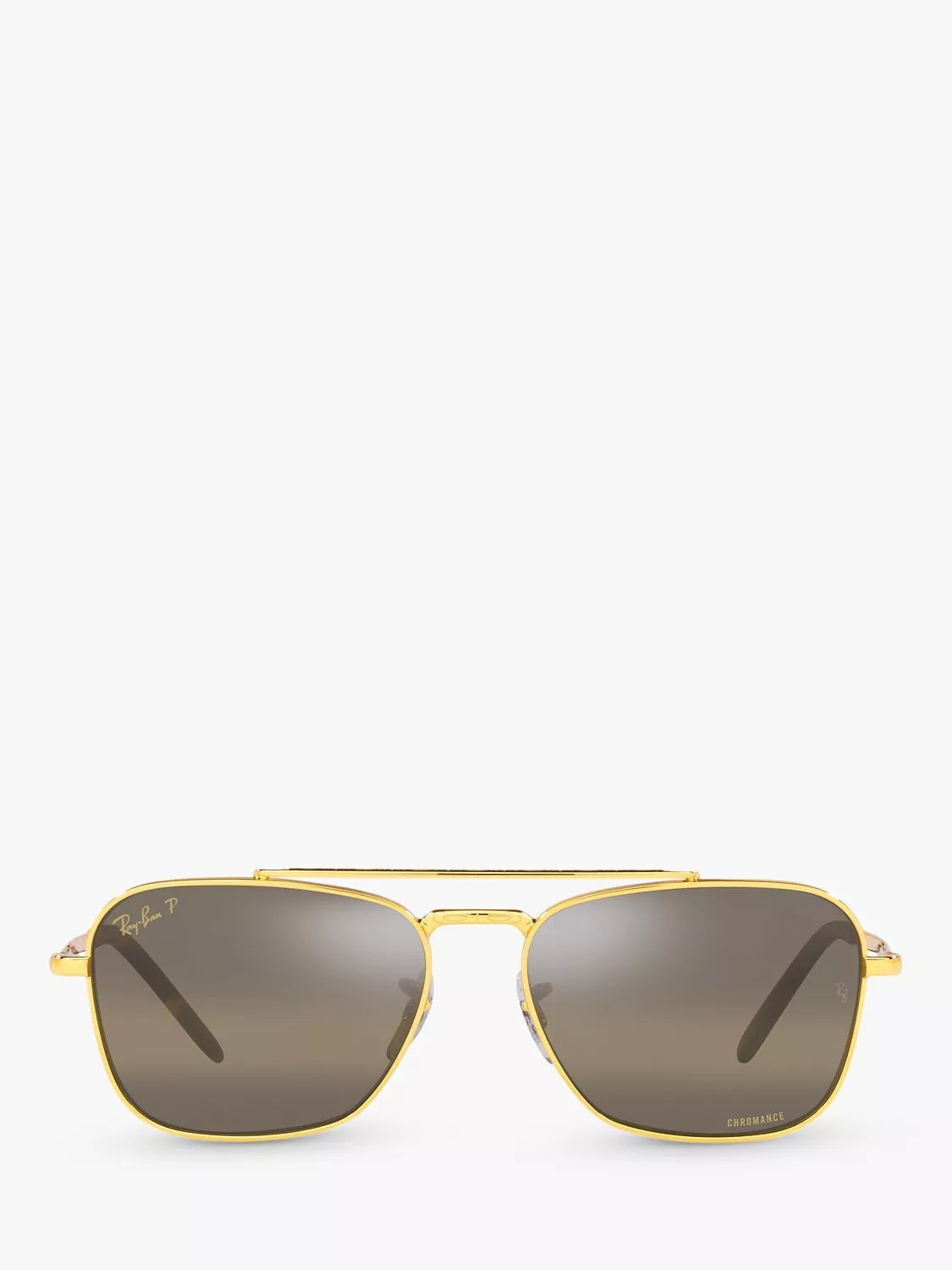Ray-Ban New Caravan square polarised sunglasses Legend Gold Brown - British product