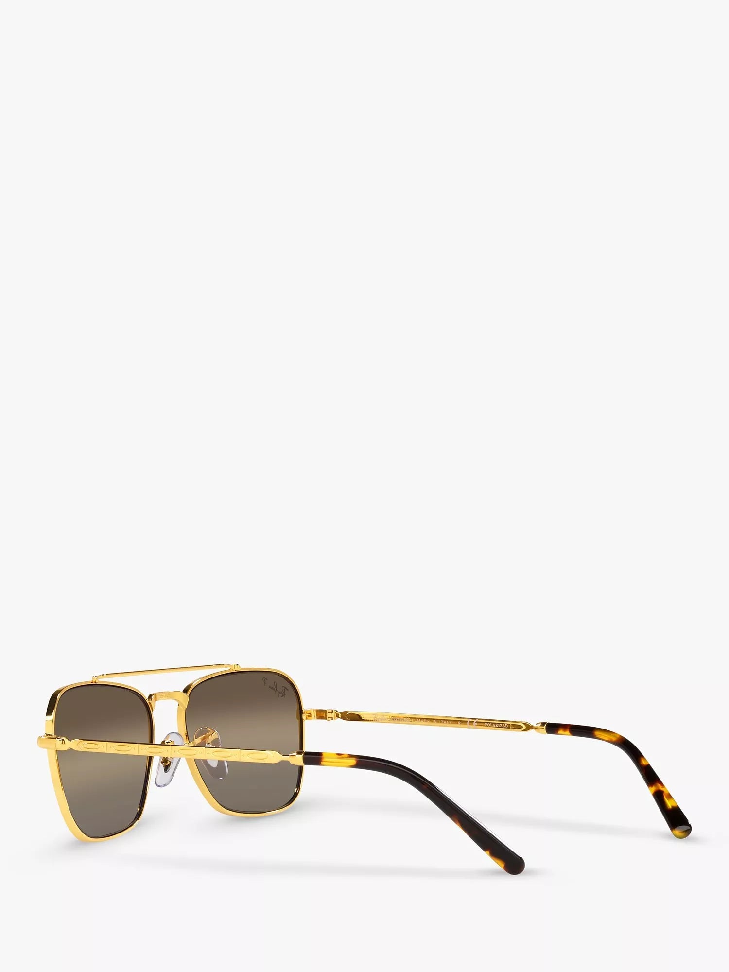 Ray-Ban New Caravan square polarised sunglasses Legend Gold Brown - British product