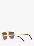 Ray-Ban New Caravan square polarised sunglasses Legend Gold Brown - British product