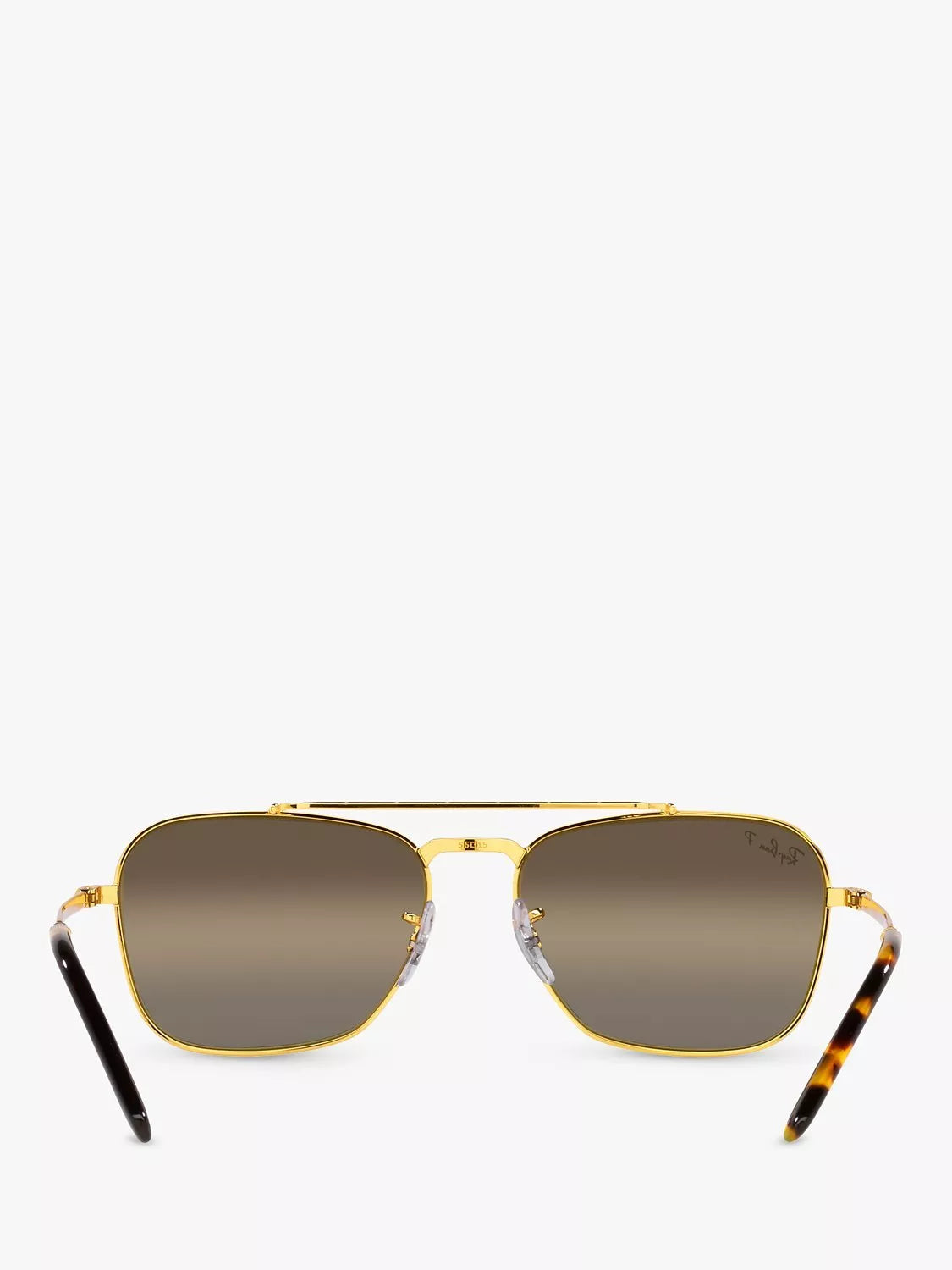 Ray-Ban New Caravan square polarised sunglasses Legend Gold Brown - British product