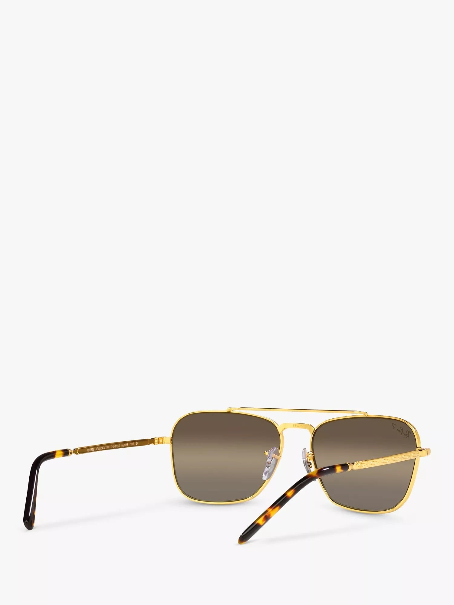 Ray-Ban New Caravan square polarised sunglasses Legend Gold Brown - British product