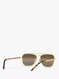 Ray-Ban New Caravan square polarised sunglasses Legend Gold Brown - British product