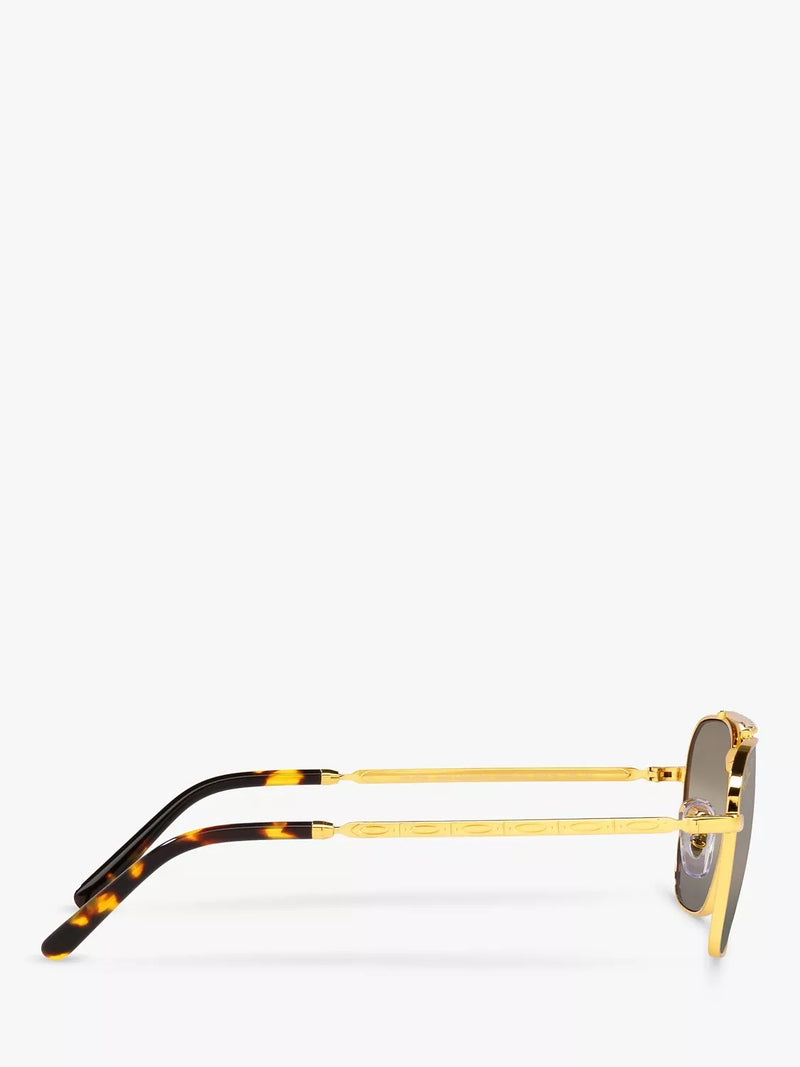 Ray-Ban New Caravan square polarised sunglasses Legend Gold Brown - British product