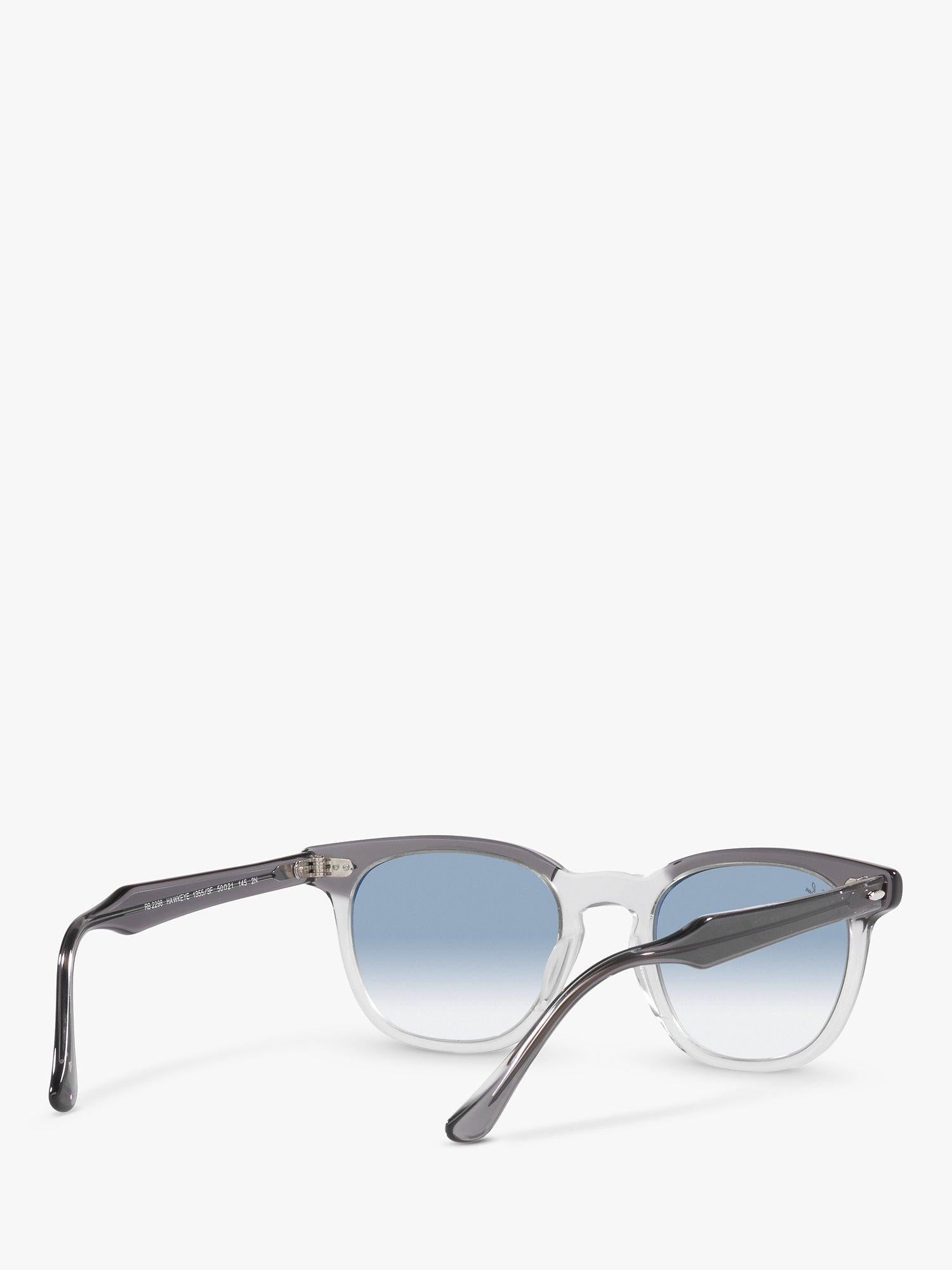 Ray-Ban Hawkeye sunglasses square frame grey blue 52mm, imported from the UK
