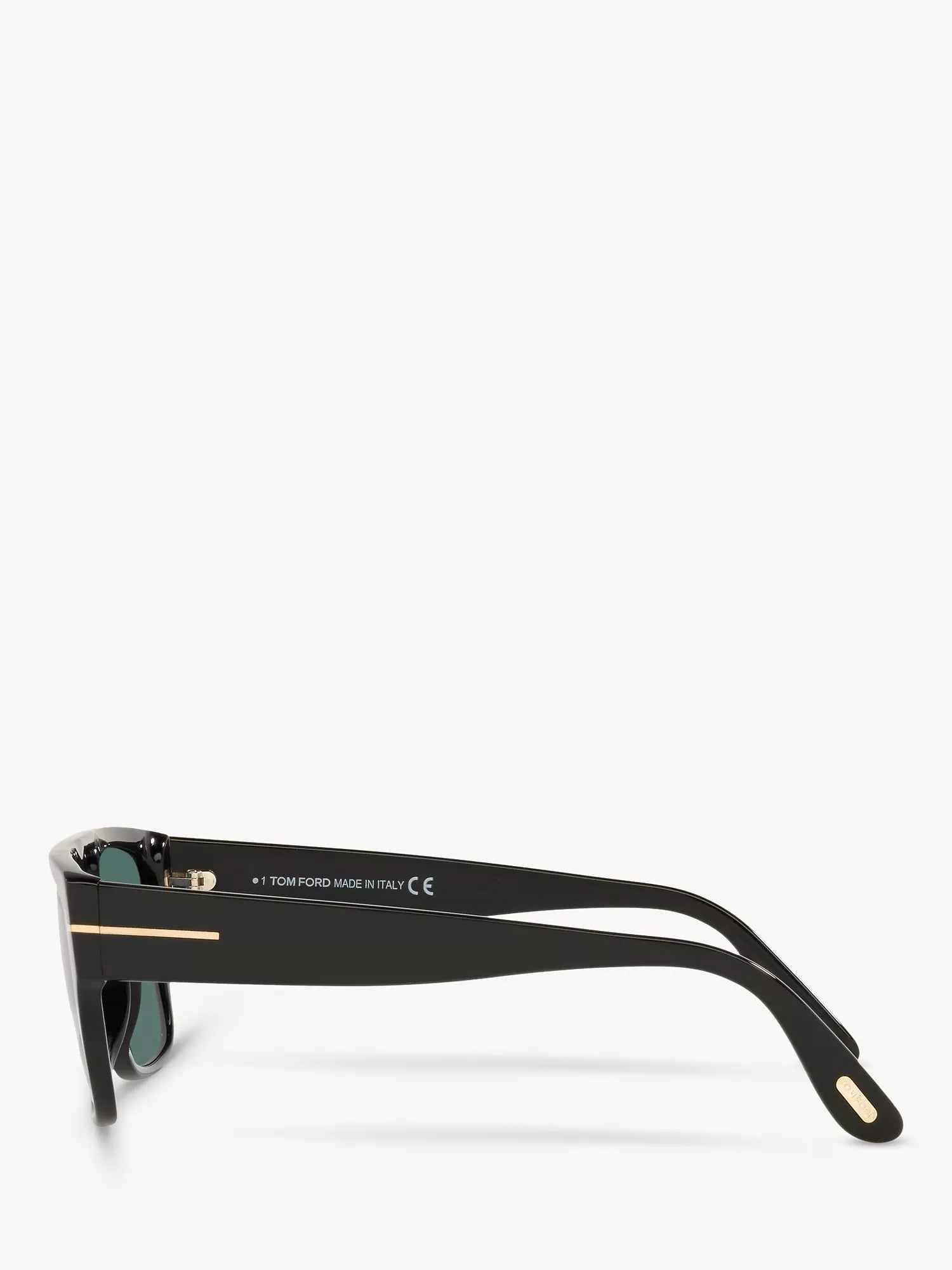 TOM FORD rectangular sunglasses TR001363 shiny black blue - British product