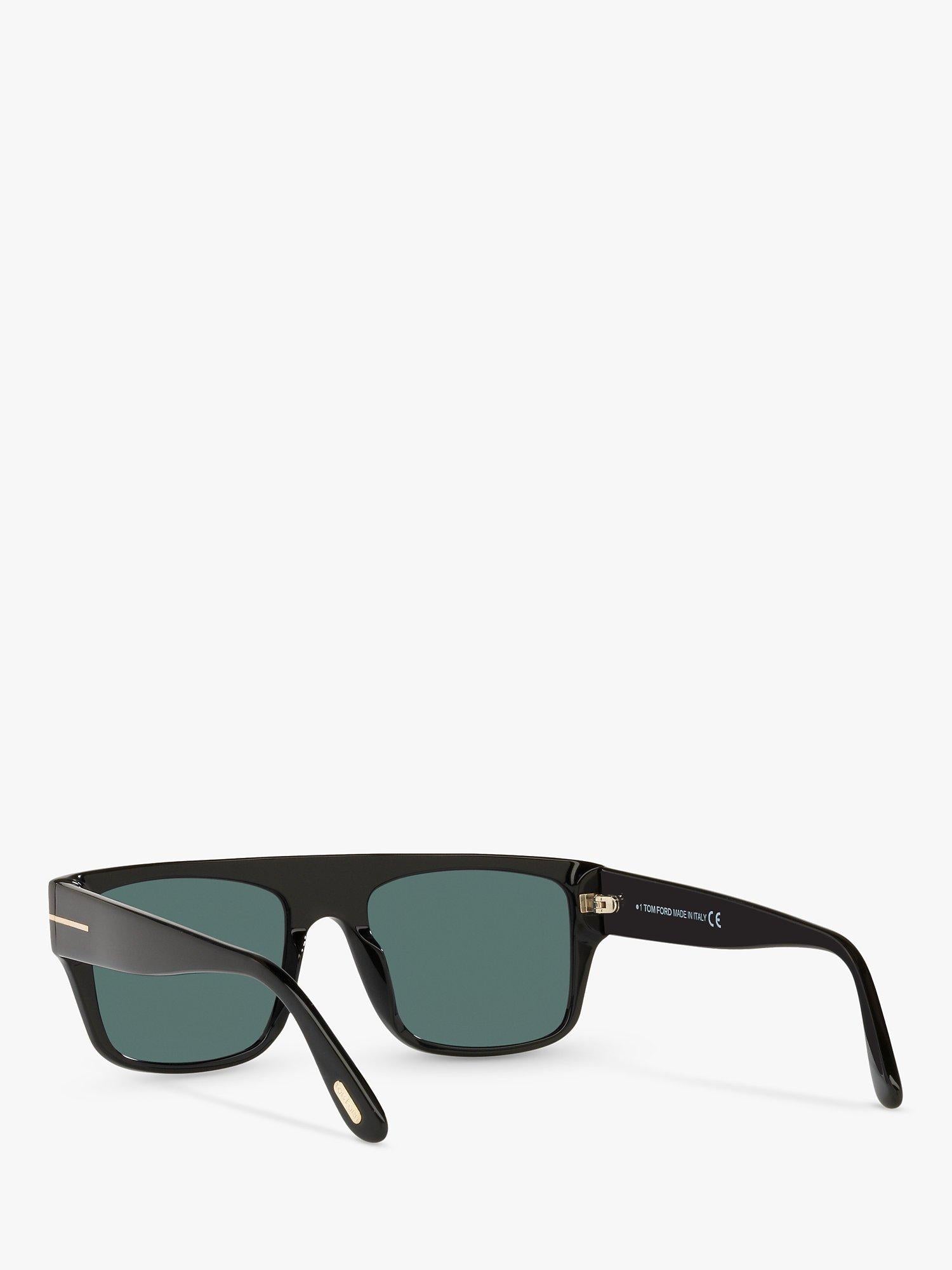 TOM FORD rectangular sunglasses TR001363 shiny black blue - British product