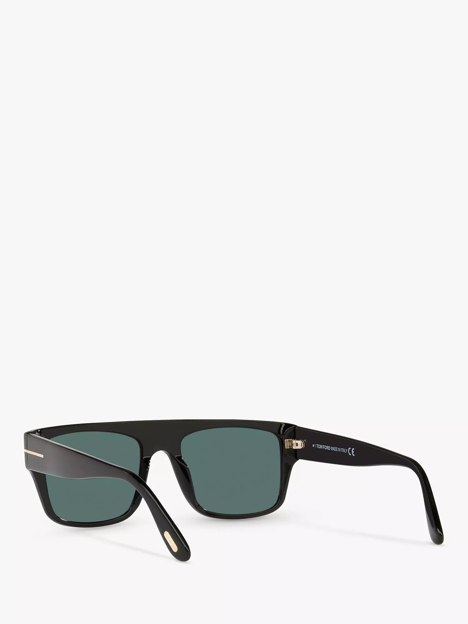 TOM FORD rectangular sunglasses TR001363 shiny black blue - British product