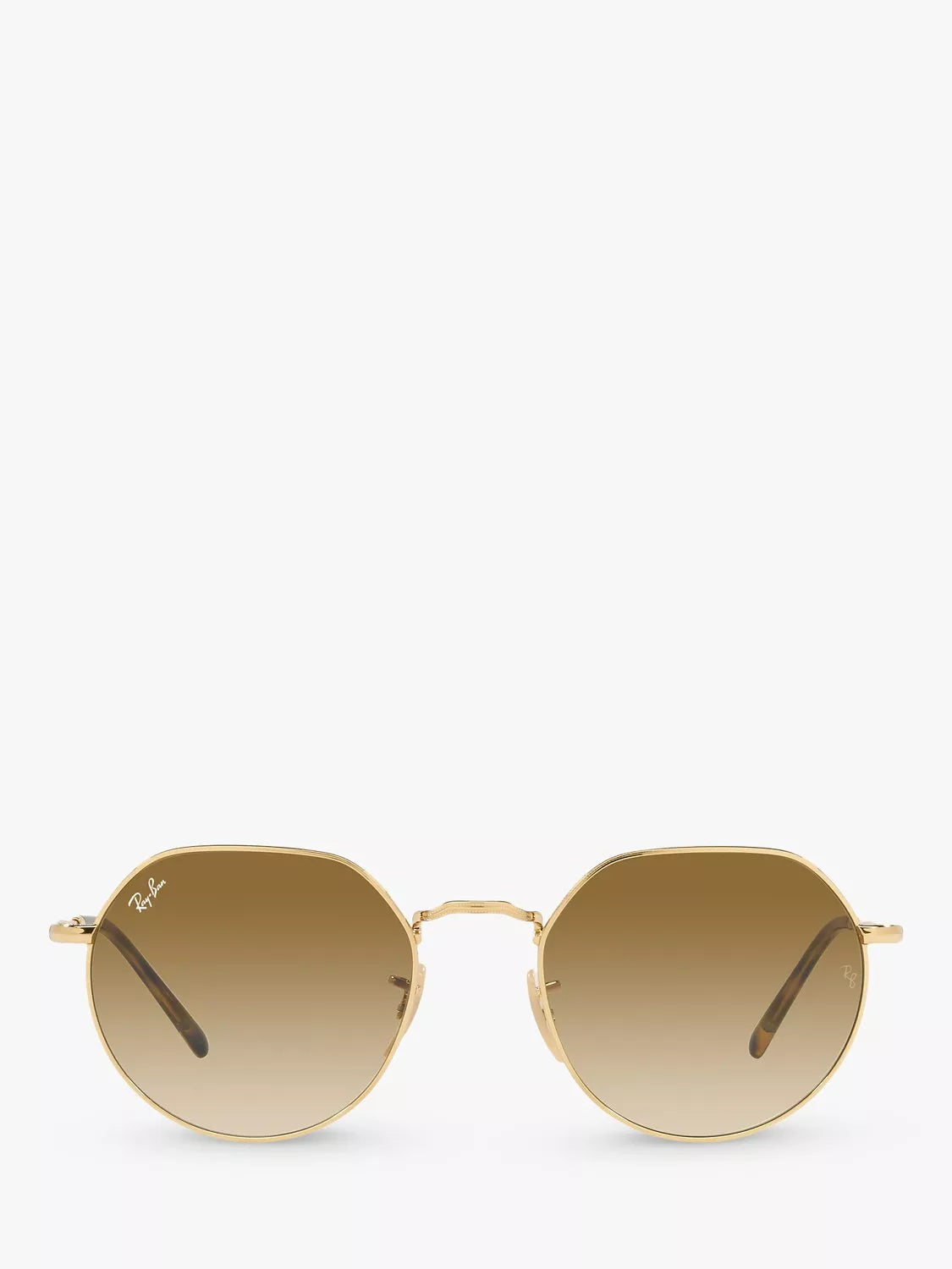 Ray-Ban Jack hexagonal sunglasses gold brown gradient 51mm, imported from the UK