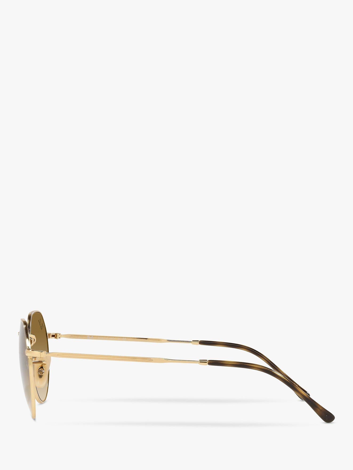 Ray-Ban Jack hexagonal sunglasses gold brown gradient 51mm, imported from the UK
