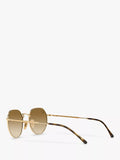 Ray-Ban Jack hexagonal sunglasses gold brown gradient 51mm, imported from the UK