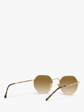 Ray-Ban Jack hexagonal sunglasses gold brown gradient 51mm, imported from the UK