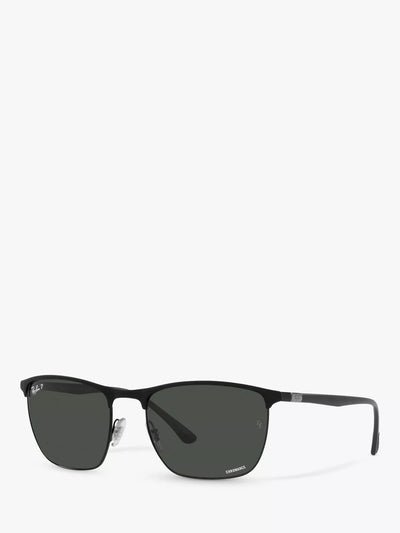 John Lewis Ray-Ban RB3594 Unisex Polarised Sunglasses Matte Black On Black- Buy online at McGrocer