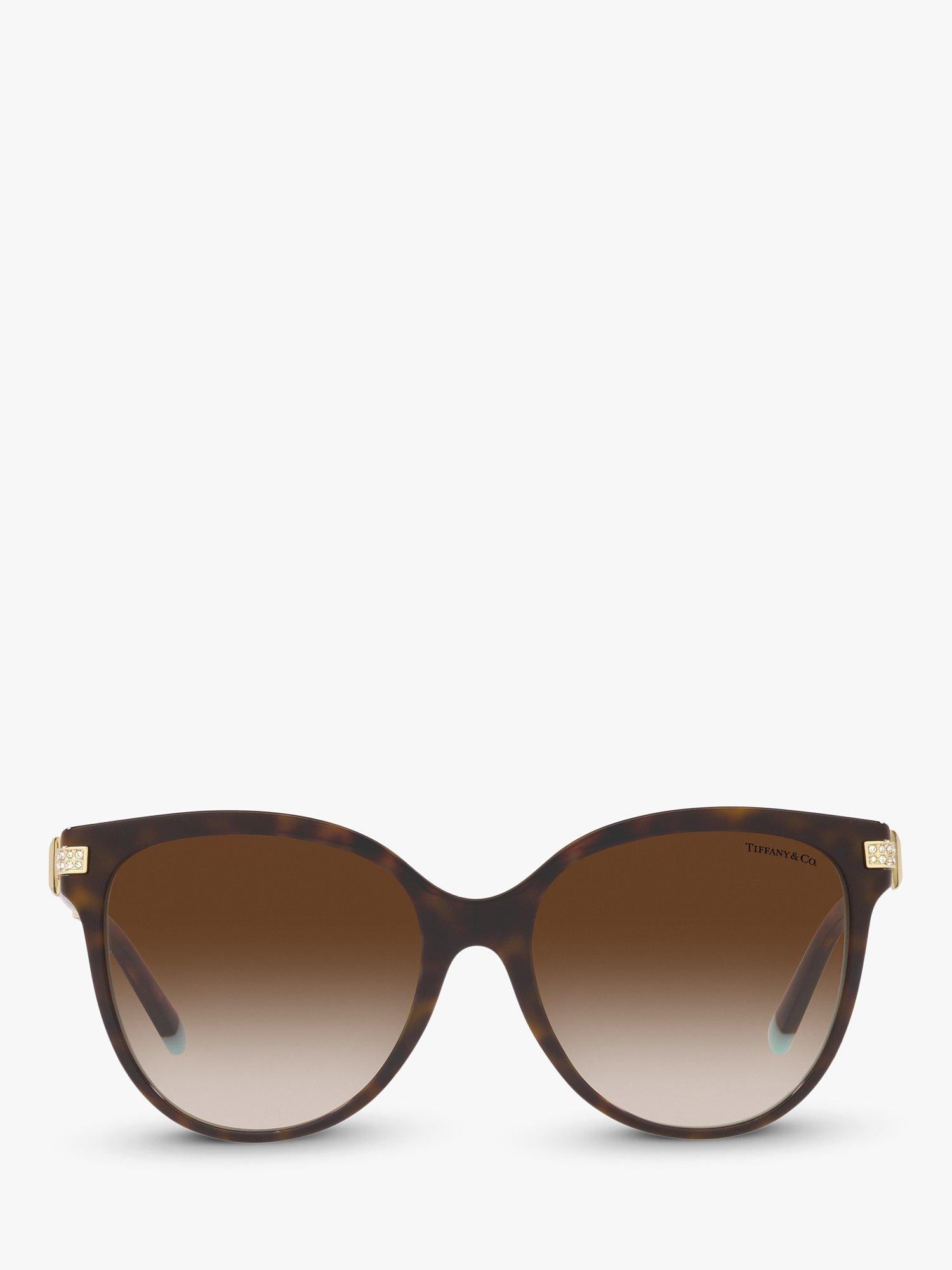 Tiffany & Co oval sunglasses brown gradient Havana - British product