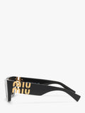 Miu Miu rectangular sunglasses black acetate frame 53mm (British brand)