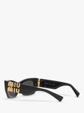 Miu Miu rectangular sunglasses black acetate frame 53mm (British brand)