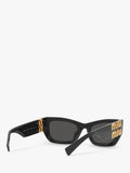 Miu Miu rectangular sunglasses black acetate frame 53mm (British brand)