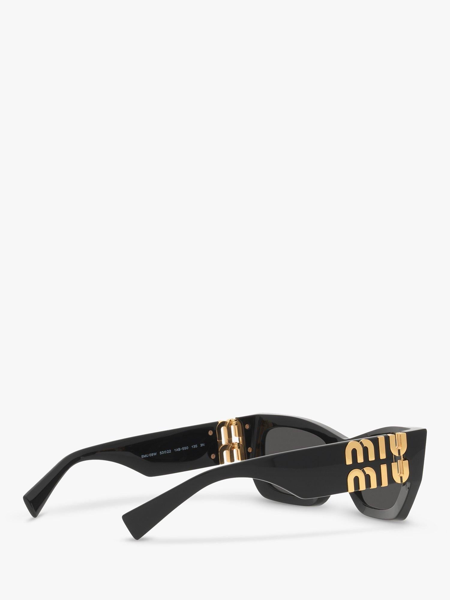 Miu Miu rectangular sunglasses black acetate frame 53mm (British brand)