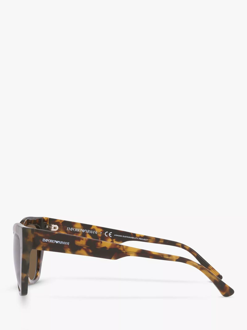 Emporio Armani cat eye sunglasses brown acetate 54mm, imported from the UK