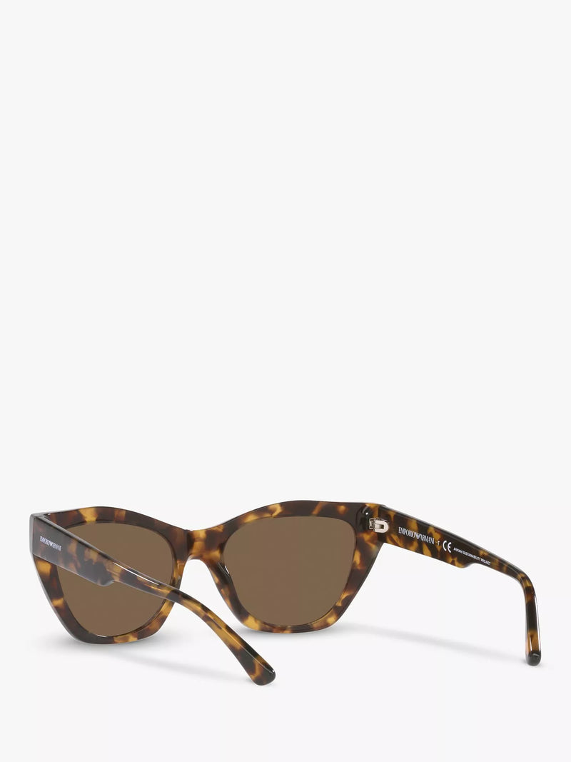 Emporio Armani cat eye sunglasses brown acetate 54mm, imported from the UK