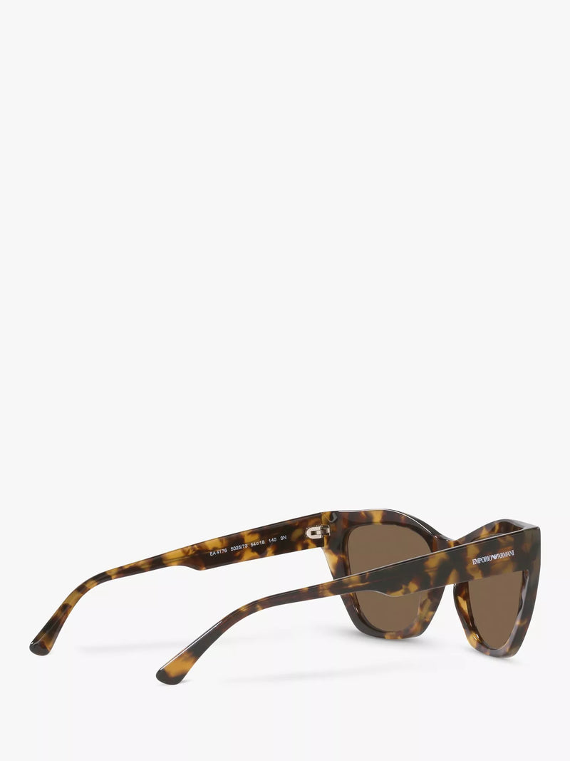 Emporio Armani cat eye sunglasses brown acetate 54mm, imported from the UK