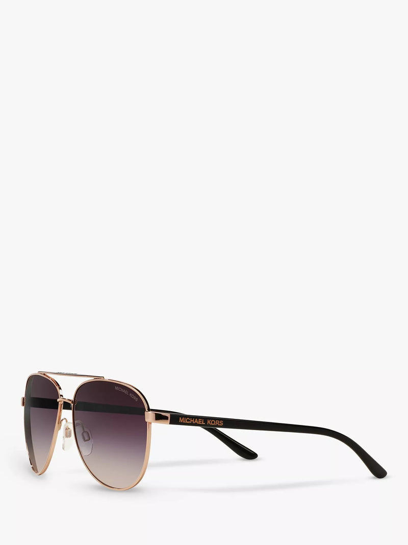 Michael Kors aviator sunglasses rose gold metal frame (British brand)