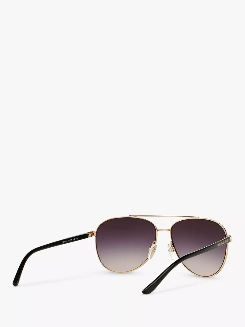 Michael Kors aviator sunglasses rose gold metal frame (British brand)