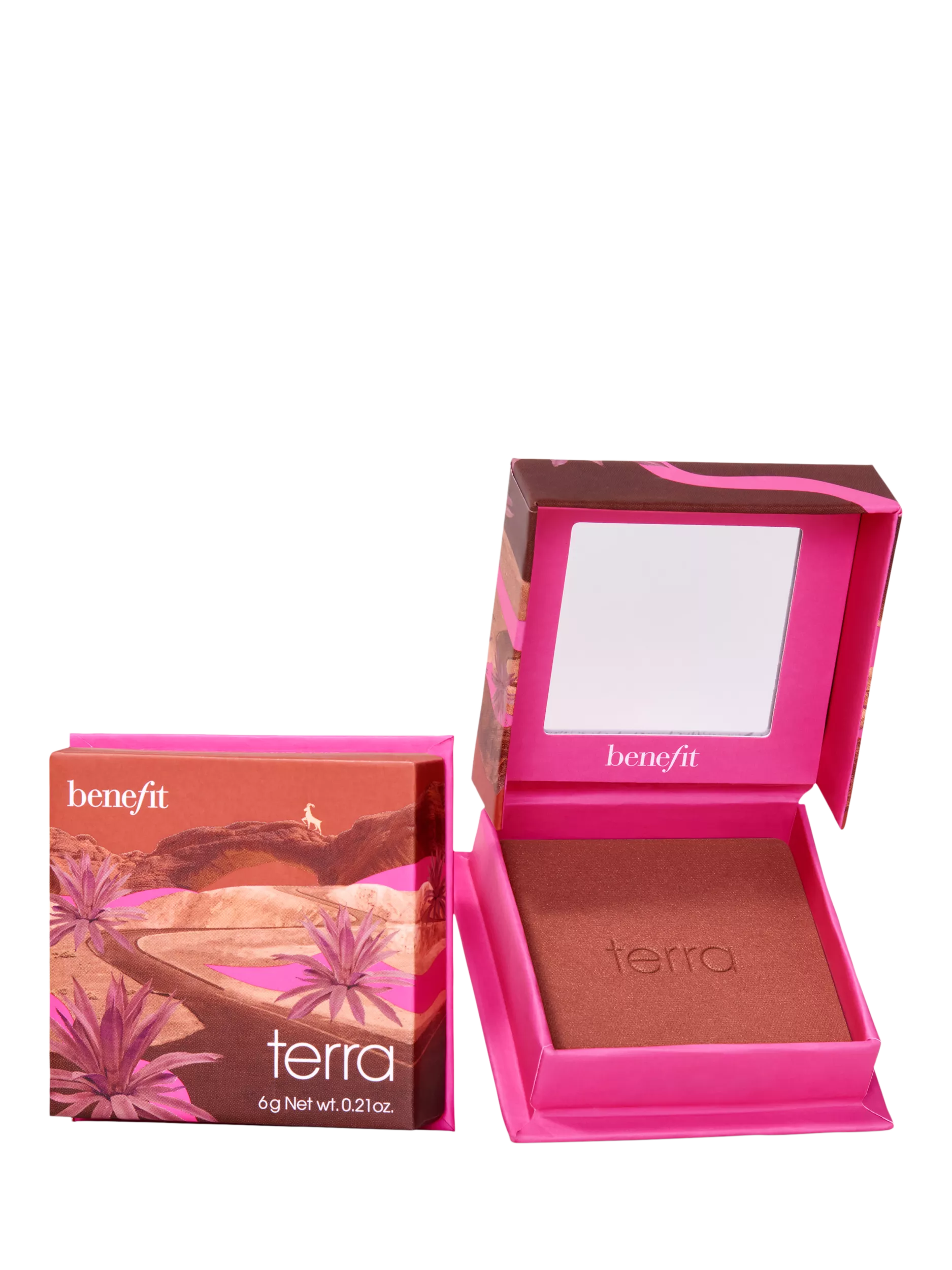 Benefit Terra powder blush in terracotta golden brick-red shade - British product